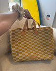 SALE - Tropical Check Beach Tote