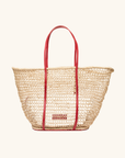 Large open weave beach tote bag with double shoulder straps