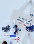 Summer needlepoint kit inspired by iconic POOLSIDE bags