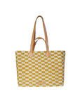 Tropical Check Beach Tote-POOLSIDE