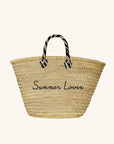 Large straw beach tote with short handles - customized straw beach tote bag