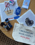 POOLSIDE x Blue Canary bag charm needlepoint canvas kit featuring miniature Anna Shell bag design