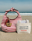 Summer needlepoint canvas kit inspired by iconic POOLSIDE handbags