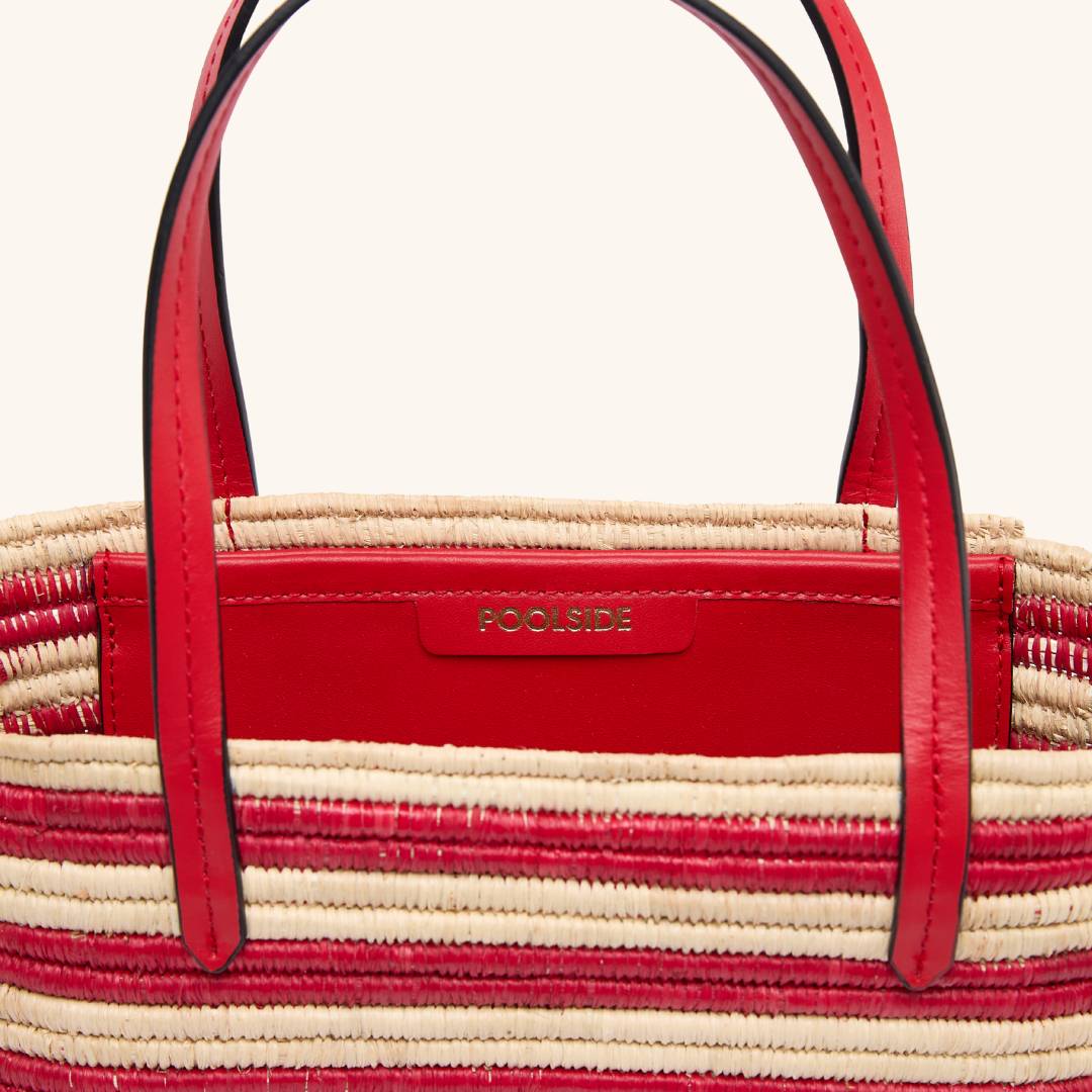 The Capri Tote | Crocheted Raffia Tote with Leather Top Handles