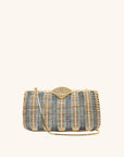 Rattan clutch with gold seashell clasp and chain strap – The Classica Clutch