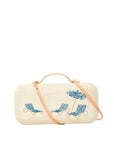 The Deck Chairs Clutch - Mediterranean with removable leather shoulder strap