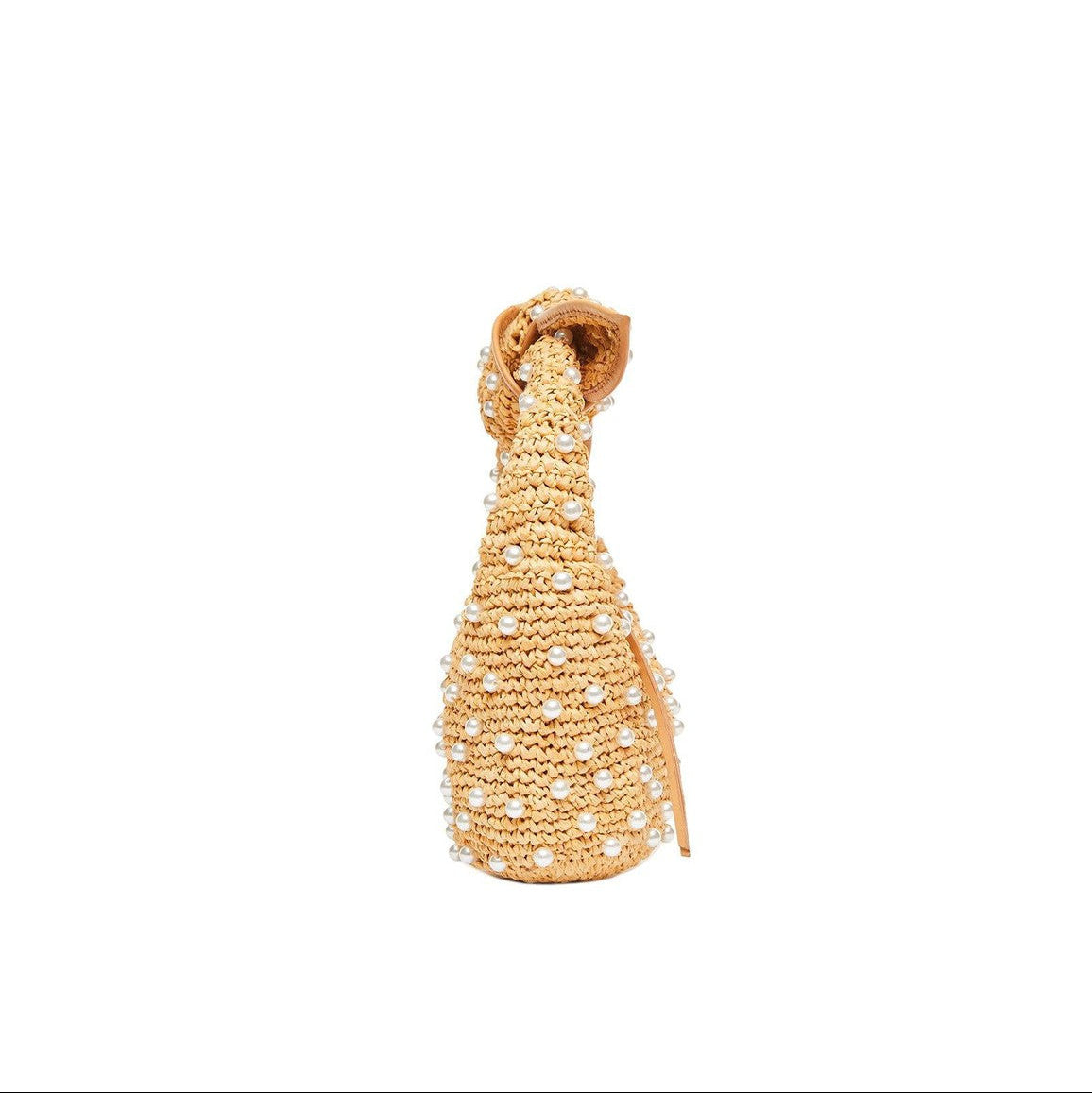 The Josie Knot Bag | Raffia Hobo Bag with Faux Pearl Embroidery