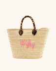 Medium straw beach tote bag with top handles – The Medium Beach Tote