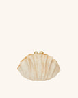 Handwoven straw scallop shell clutch with chain strap – The Origami Scallop