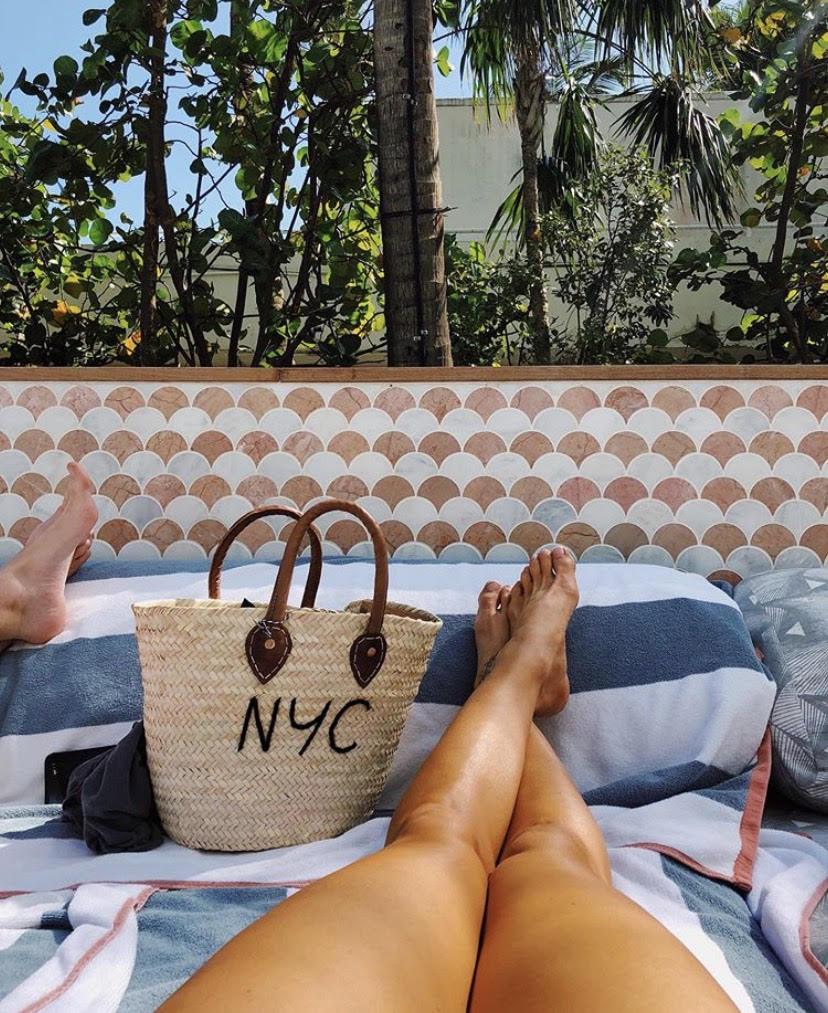 Medium Beach Tote-POOLSIDE