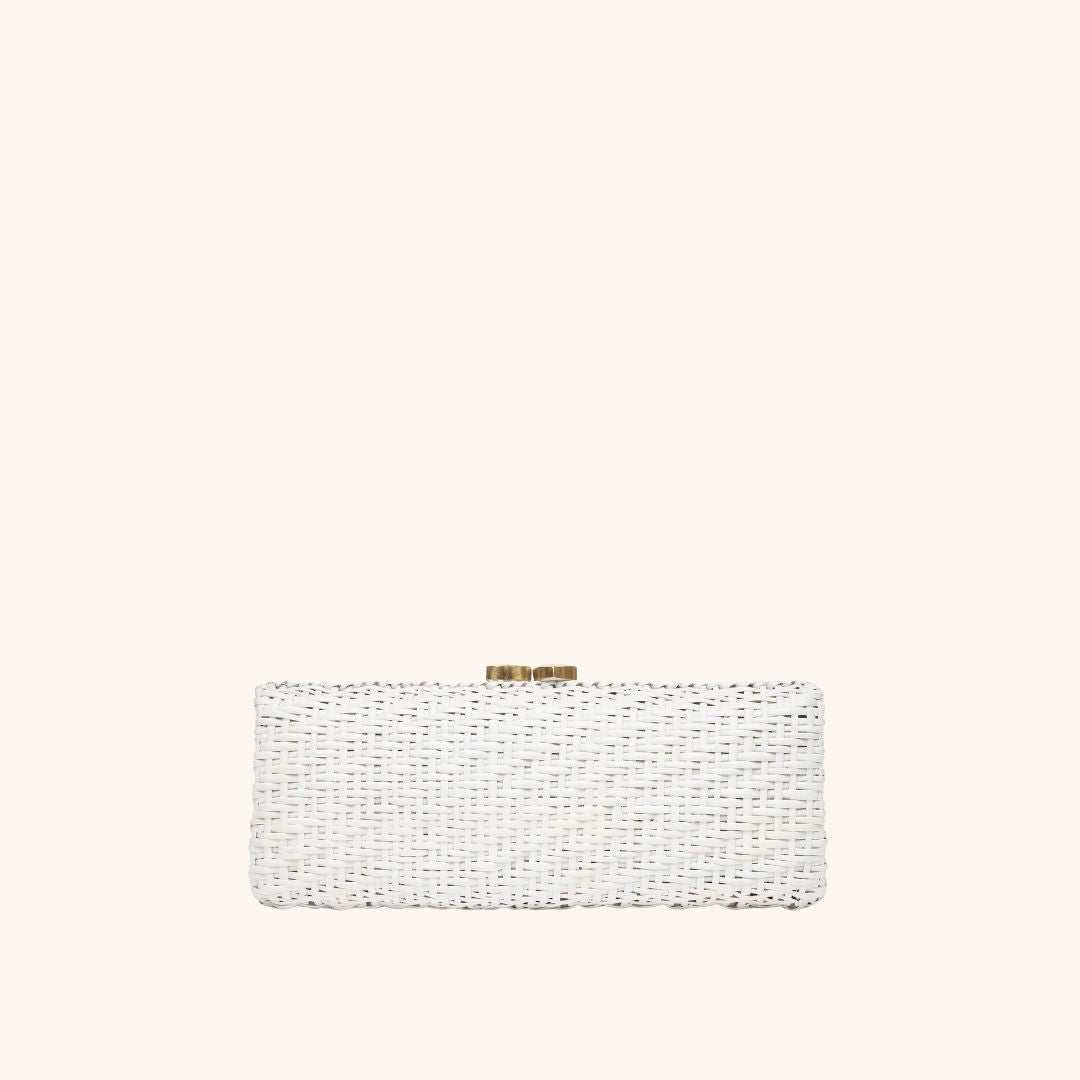 The Nantucket Clutch - White Rattan Clutch - Bridal Accessory