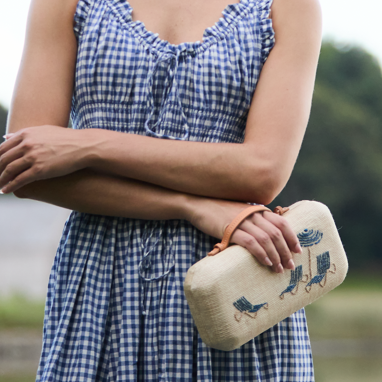 SALE - The Deck Chairs Clutch - Mediterranean