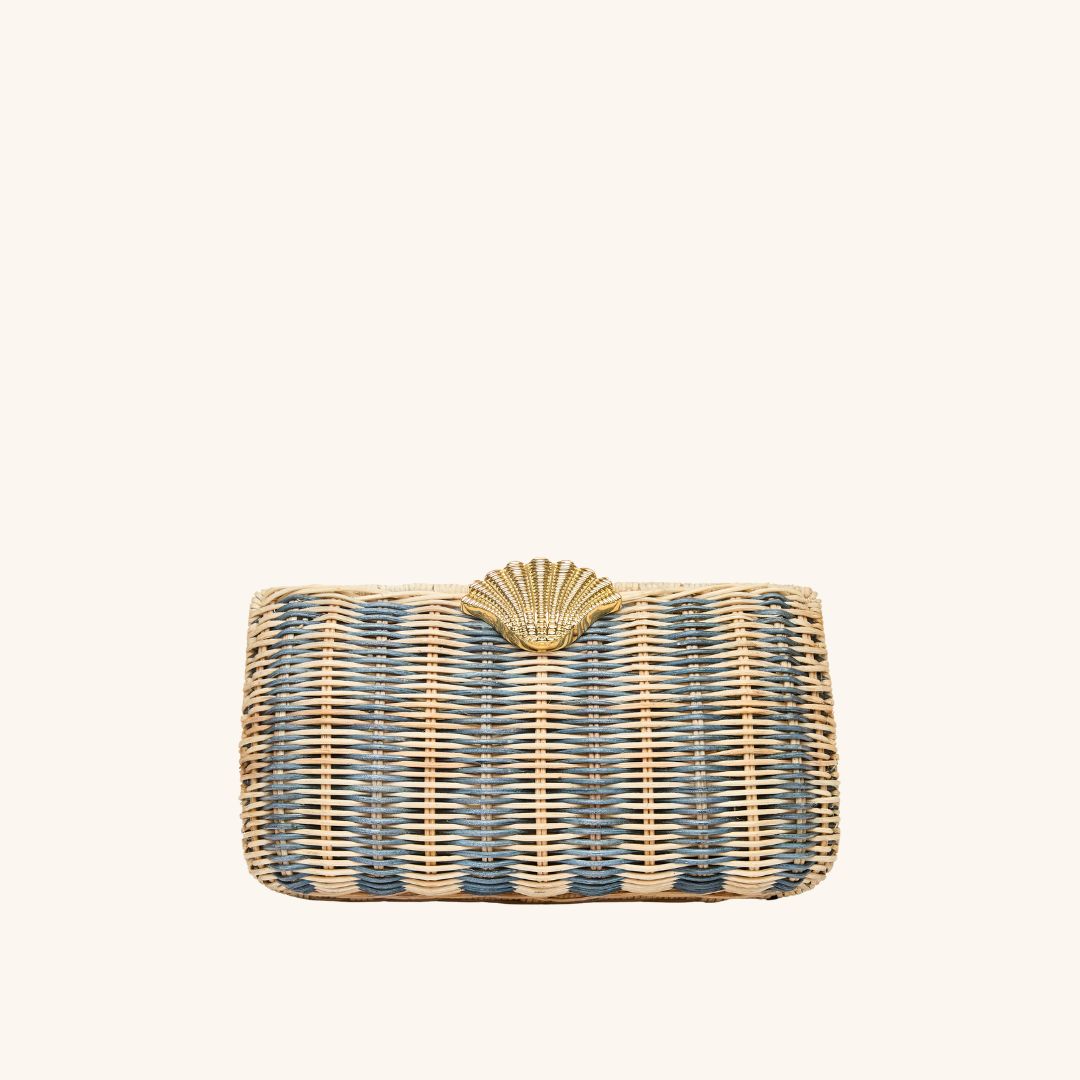 The Classica Clutch - Navy Stripe