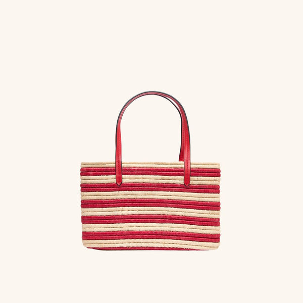 The Capri Tote | Crocheted Raffia Tote with Leather Top Handles