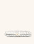 The Nantucket Clutch - White Rattan Clutch - Closed With Heart Clasp