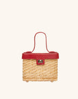 The Box Bag Vanity Case with red leather top