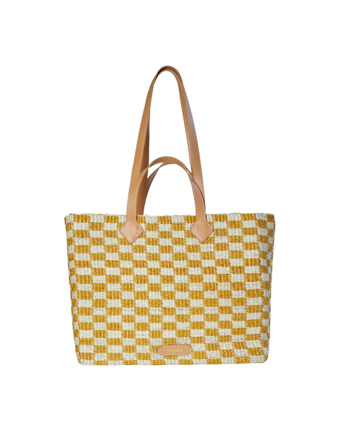 Tropical Check Beach Tote-POOLSIDE