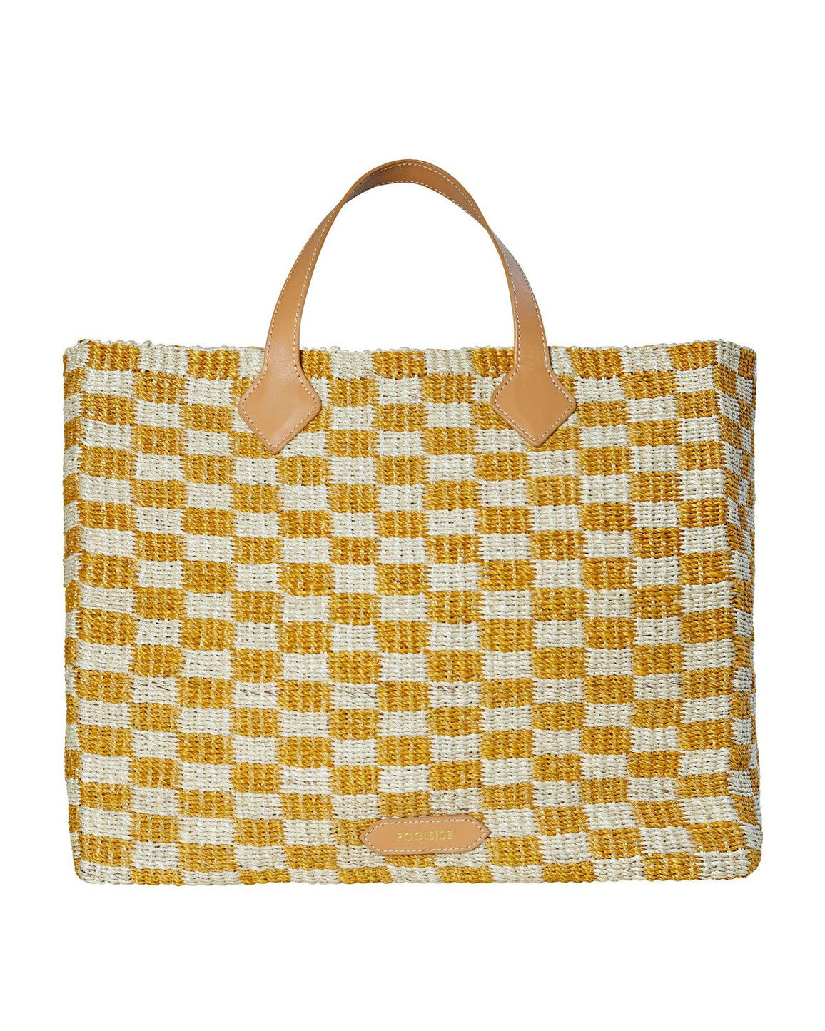 Tropical Check Beach Tote-POOLSIDE