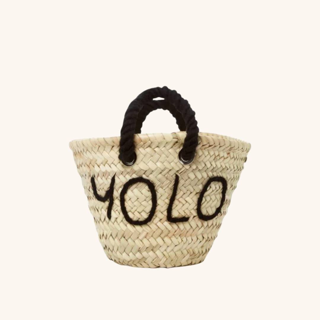 Small straw tote bag with custom embroidery – L’Petite Custom