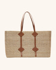 Straw tote with leather shoulder straps – St. Tropez Tote