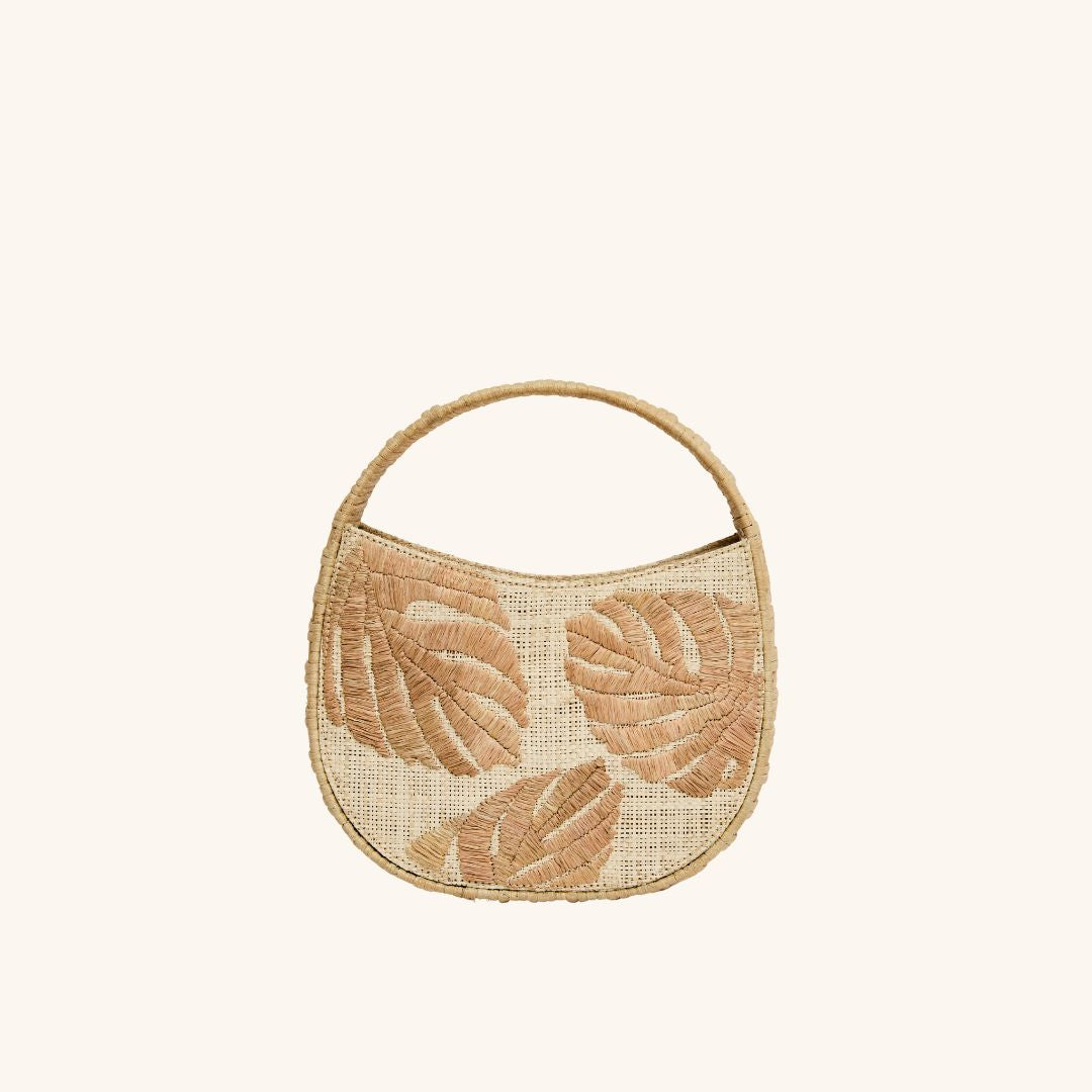 Vintage-inspired raffia embroidered straw bag – The Arc Bag