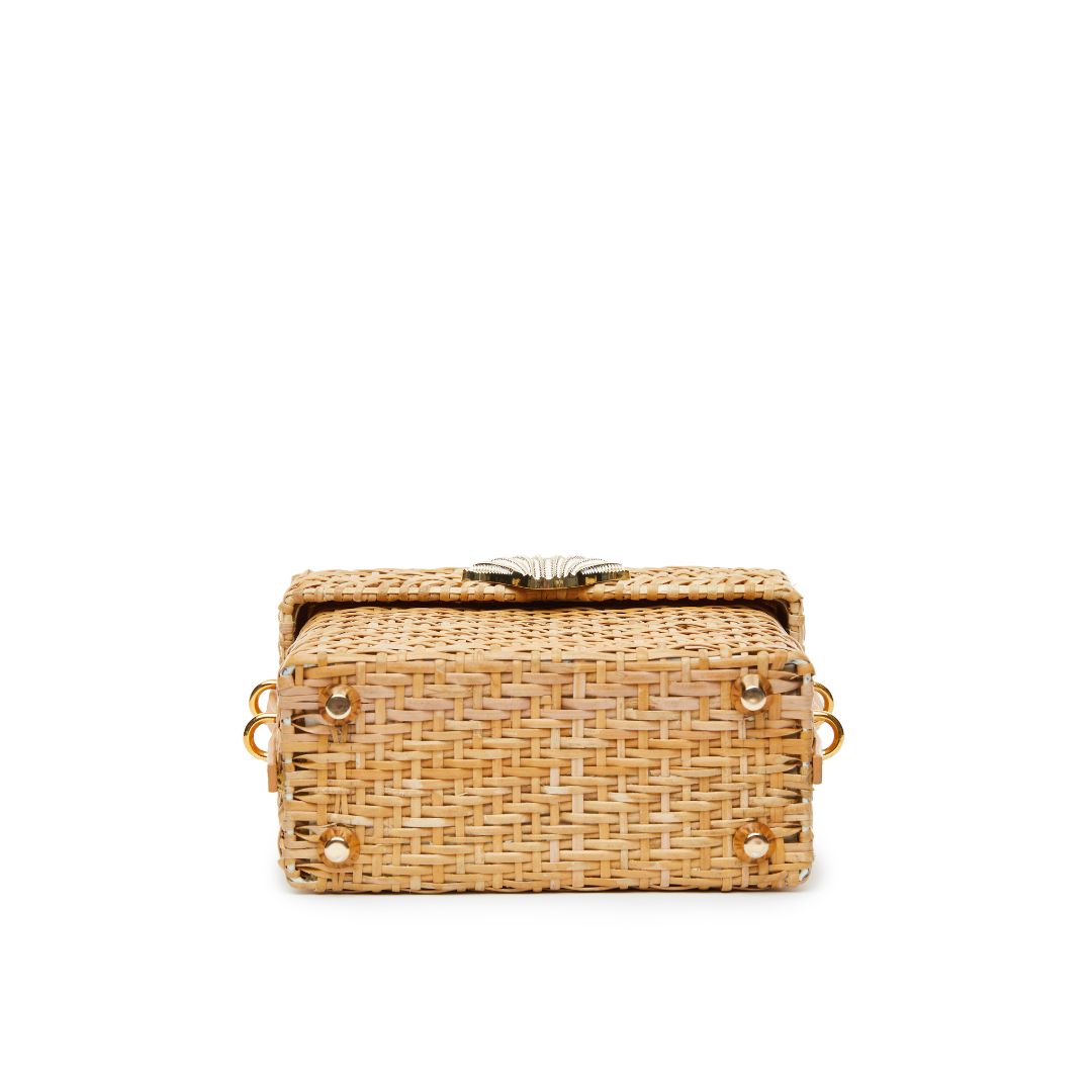 Bottom of The Box Bag - vintage-inspired straw box bag with leather shoulder strap