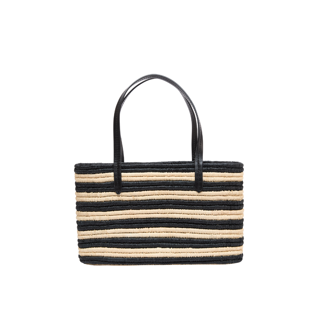 Crocheted raffia tote with leather top handles – The Capri Tote