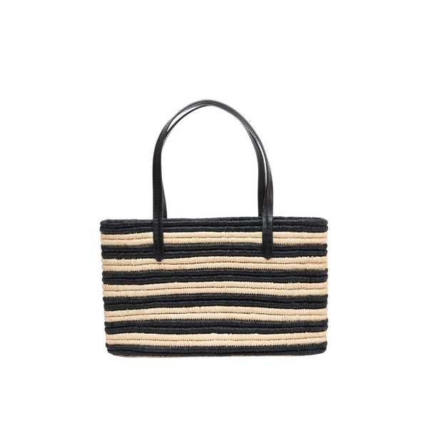 The Capri Tote | Crocheted Raffia Tote with Leather Top Handles