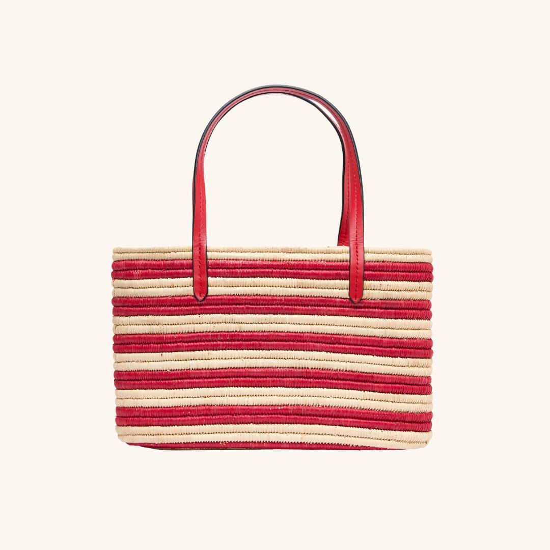 Crocheted raffia tote with leather top handles – The Capri Tote