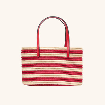 The Capri Tote - Tomato Stripe