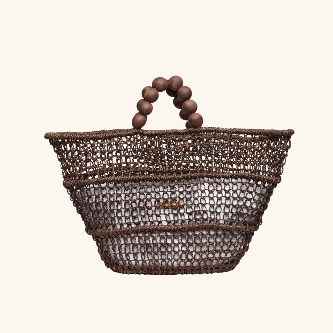 View of The Comporta Tote with detachable zip pouch inside
