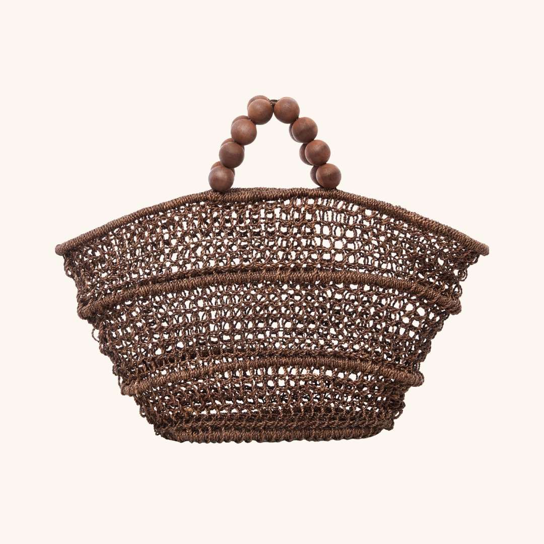 Handwoven straw tote bag with bracelet handle – The Comporta Tote