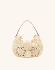 Jute floral hobo bag with leather top handle – The Daisy Chain
