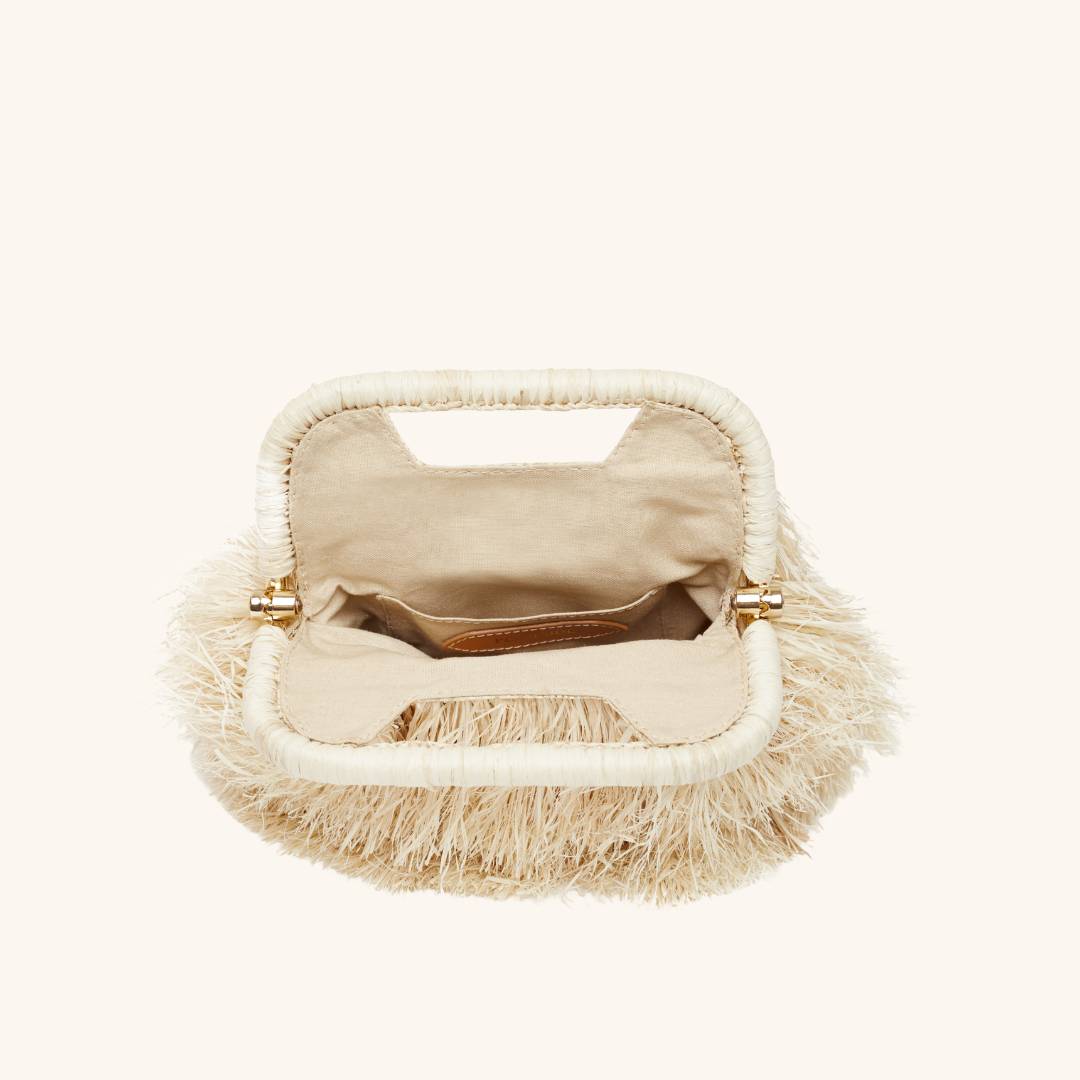 Interior pocket detail on The Flamands Fringe Tote