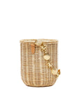 Side view of straw bucket bag