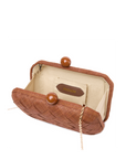 Interior view of woven straw clutch - The Island Clutch