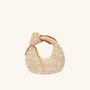 Crocheted raffia knot handle bag with leather trim – The Josie Knot Bag