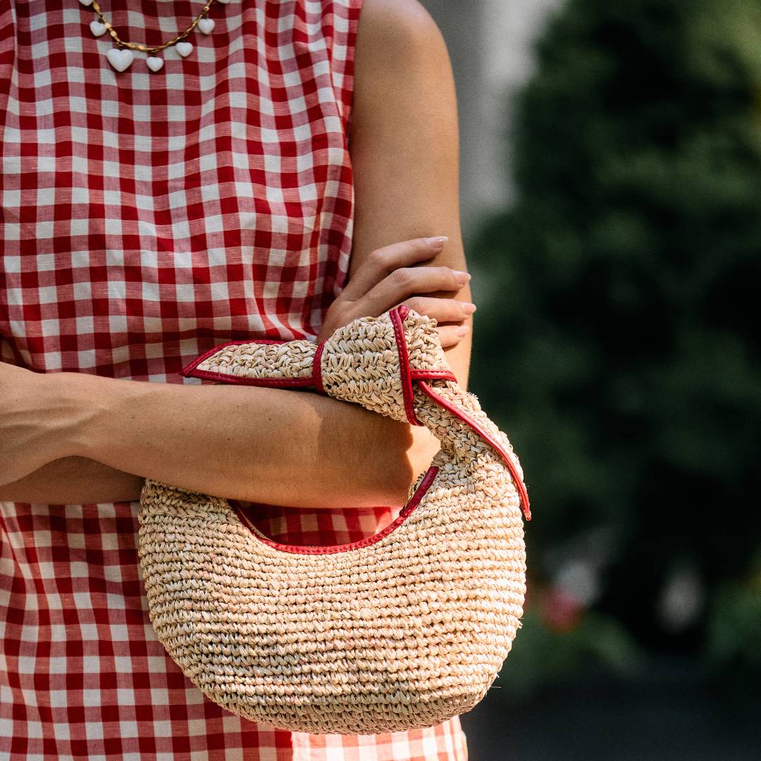 The Josie Knot Bag worn on the wrist