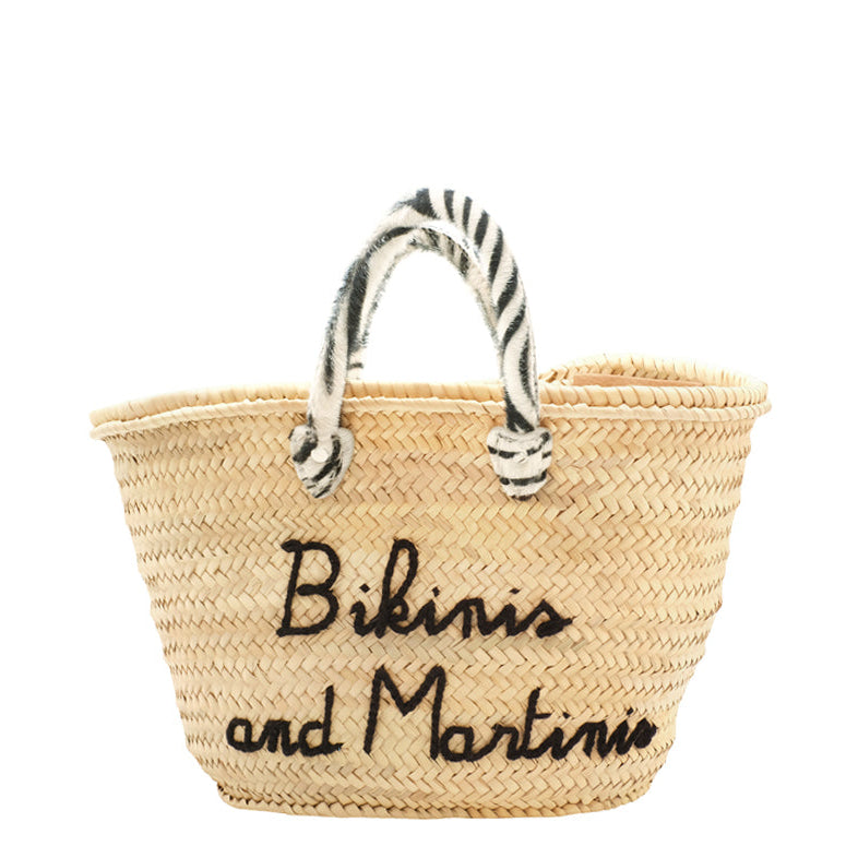 Medium straw beach tote bag with zebra top handles – The Medium Beach Tote