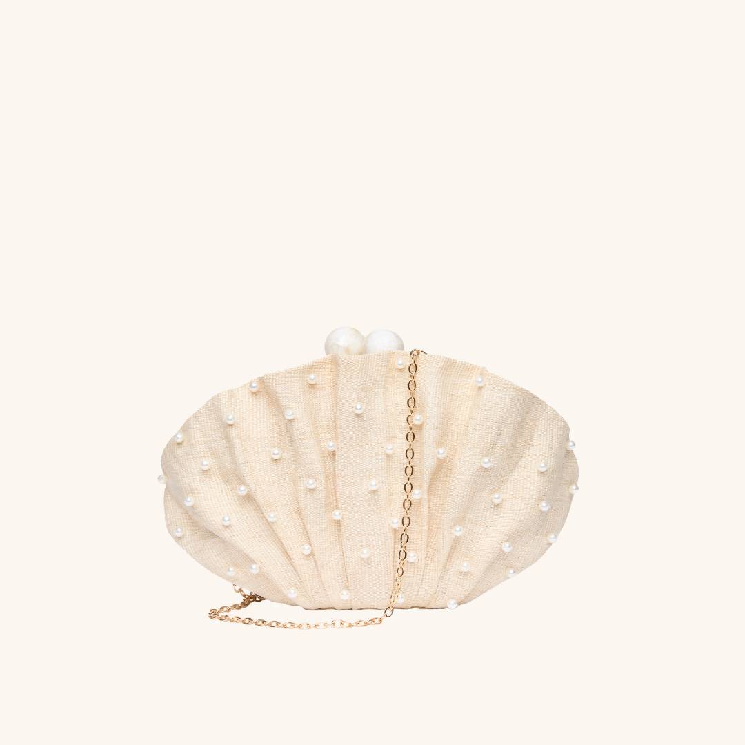 The Origami Scallop Pearl with optional chain strap