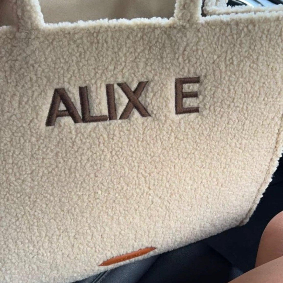 The Teddy Tote sherpa tote bag with velvet lining – Embroidered