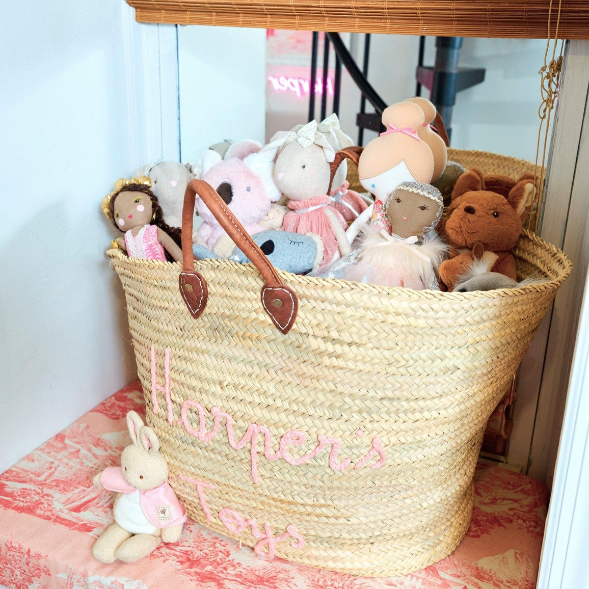 XXL straw beach tote used for storage