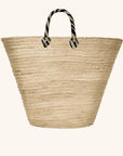 XXL straw beach tote with zebra handle