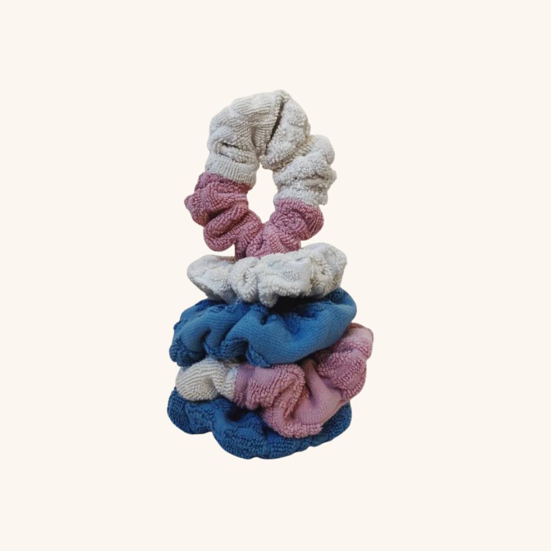 Terrycloth upcycled scrunchies hair accessories